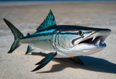 Foto de Barracuda Swift y el temible depredador del océano - Imagen libre de derechos