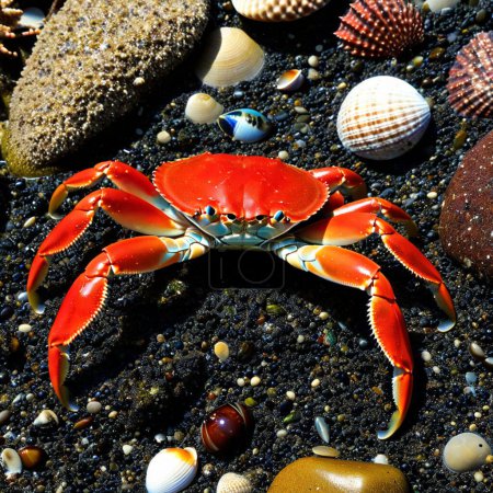 Téléchargez les photos : La vie dans les eaux peu profondes Explorer le monde des crabes le long des côtes - en image libre de droit