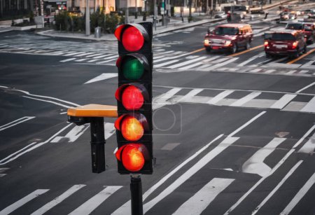 Luz roja El poder de detener el tráfico por seguridad y orden