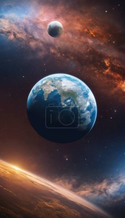 Photo for Earth The Pale Blue Dot in the Vast Cosmos - Royalty Free Image