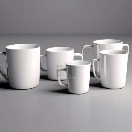 Präsentieren von Vielseitigkeit Blank White Mug Attrappen für kundenspezifisches Design