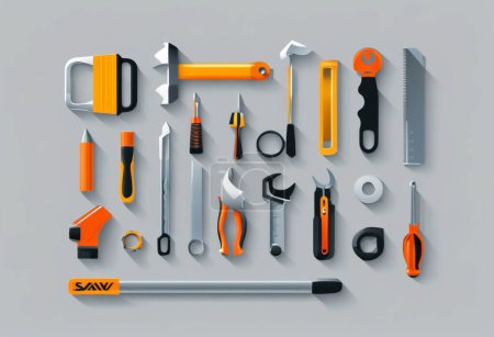 Construir y reparar herramientas y equipos robustos para el logotipo de artesanía profesional