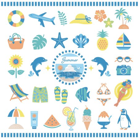 Ilustración de Icono de verano y playa illustration _ 01 - Imagen libre de derechos