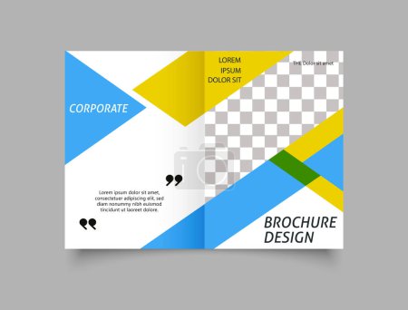 Illustration for Bi-fold brochure Book cover design. Flyer for printing. Catalog Vector Catalog Vector Template. - Royalty Free Image