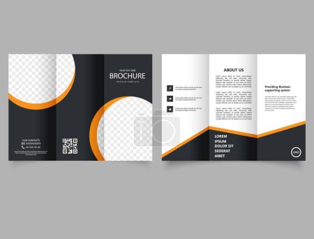Illustration for Trifold brochure with space for photo. Vector template. Advertising leaflet. - Royalty Free Image