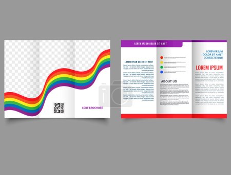 Illustration for Tri-fold LGBT BROCHURE DESIGN. lyer report template. lyer report template. - Royalty Free Image