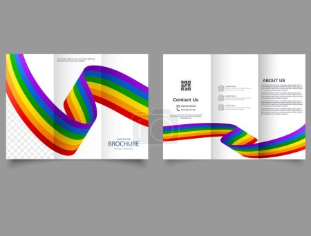 Illustration for Tri-fold LGBT brochure . Waves. lyer report template. Vector file. - Royalty Free Image