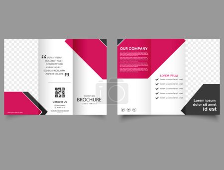 Illustration for Red and black trifold brochure. Easy to edit. - Royalty Free Image