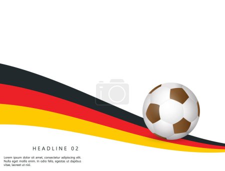 Soccer ball with Germany flag. Vector graphics. Euro 2024