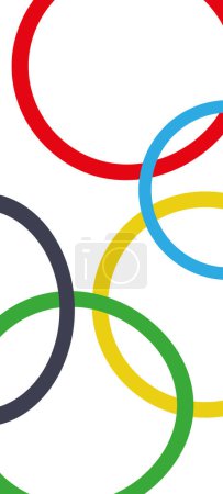 Colored rings on a white background. Abstract bright background for design. Olympic colored background. Abstract multicolored background.