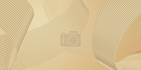 Photo for 3D rendering golden curved lines  luxury texture texture background - Royalty Free Image