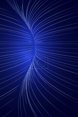 Photo for Blue light perspective spatial lines, technology vector background. - Royalty Free Image