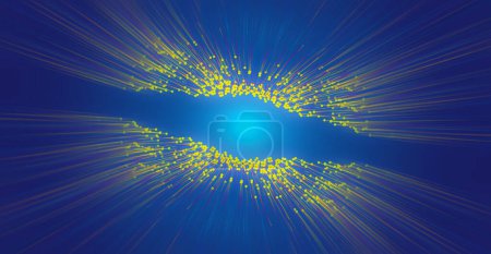Téléchargez les photos : Couleur point ligne convergence radiale technologie sens spatial vitesse sens fond - en image libre de droit