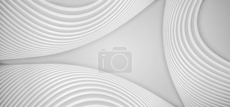 3D rendering of white curved lines with abstract texture texture background