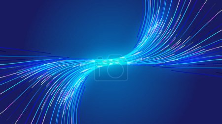 Neón líneas luminosas dinámicas Internet tecnología vector fondo