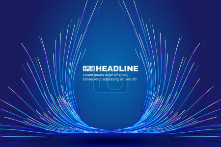 Illustration for Neon dynamic luminous lines Internet technology vector background - Royalty Free Image