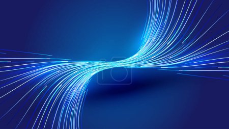 Illustration for Blue dynamic luminous line Internet technology vector background - Royalty Free Image