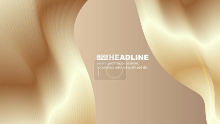 3D shading gold wave line texture background of  luxury texture line