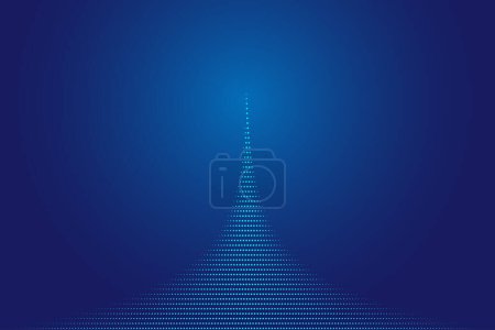 Illustration for Point and line particle perspective spatial sense Internet technology big data background - Royalty Free Image