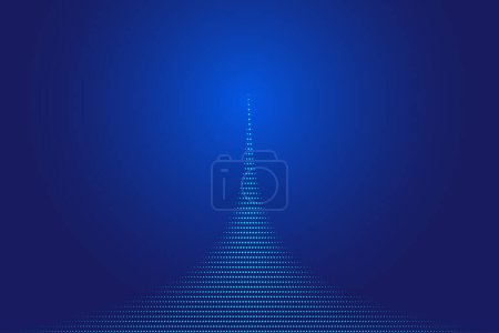 Illustration for Point and line particle perspective spatial sense Internet technology big data background - Royalty Free Image