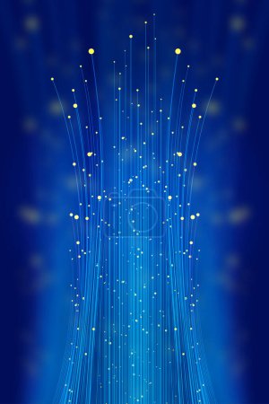 Illustration for The blue dots form a light beam, the background of Internet technology. - Royalty Free Image