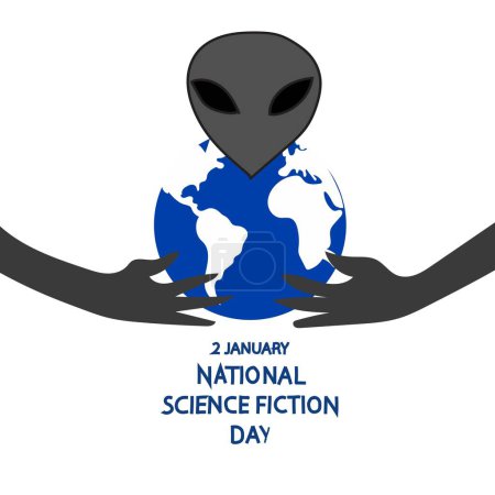 Photo for Vector illustration National Science Fiction Day is celebrated every year on 2 January. - Royalty Free Image