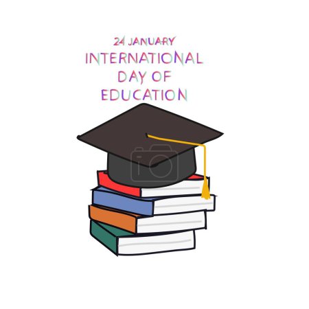 Photo for 24 January is International Day of Education Vector illustration. - Royalty Free Image
