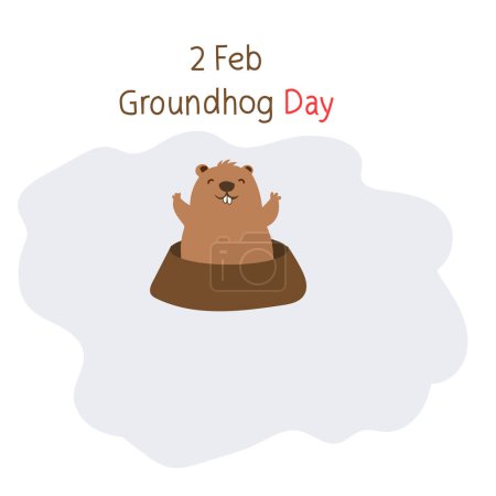 Illustration for Groundhog Day Vector illustration. - Royalty Free Image