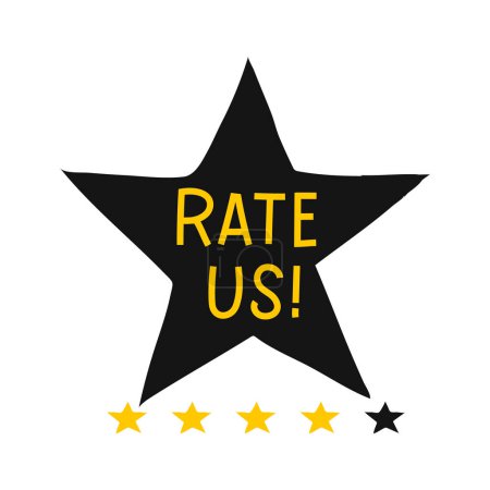 Photo for Rate us and  review star for business vector - Royalty Free Image