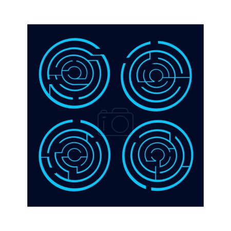 Illustration for Maze puzzle circle twists vector - Royalty Free Image