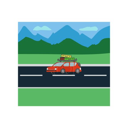 Photo for Car travel with road - Royalty Free Image