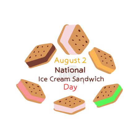 Photo for National ice cream sandwich day august 2 vector - Royalty Free Image
