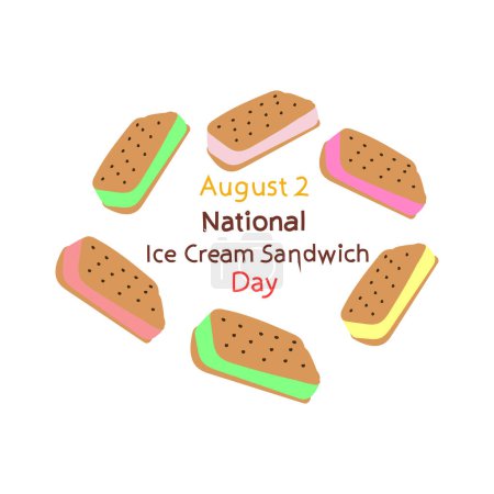 Illustration for National ice cream sandwich day august 2 vector - Royalty Free Image