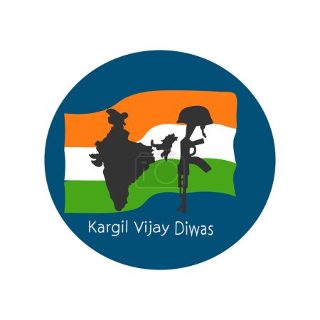 Illustration for Kargil Vijay Diwas is celebrated every year on July 6 vector - Royalty Free Image