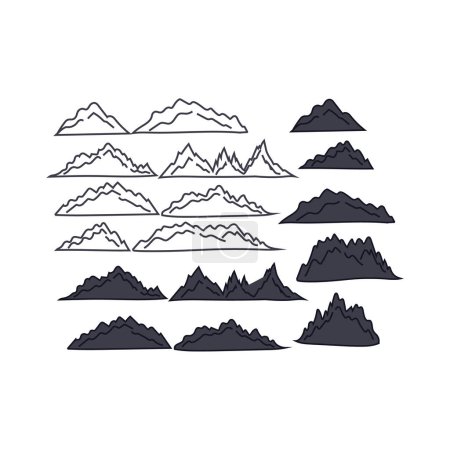Photo for Icons pack mountain silhouette for wildlife adventure vector - Royalty Free Image