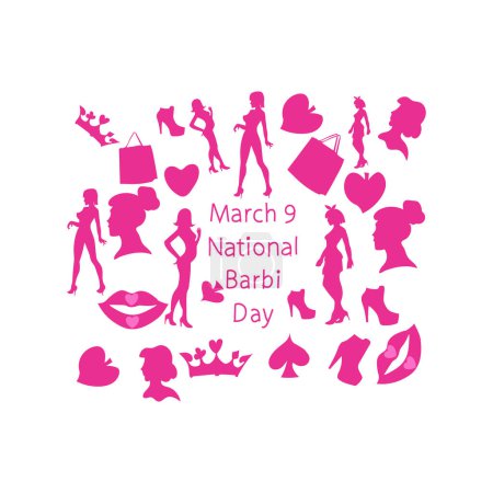 Téléchargez les illustrations : La Journée nationale Barbi est célébrée chaque année le 9 mars. - en licence libre de droit