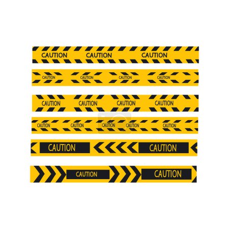 Photo for Set of police tape warning alert yellow and black tape vector - Royalty Free Image
