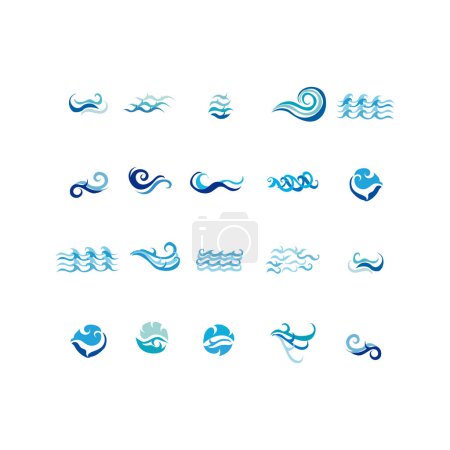 Photo for Set of ocean wave icon - Royalty Free Image