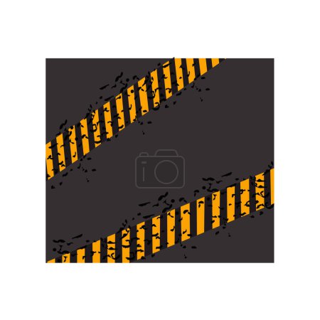 Photo for Construction area caution industrial warning alert yellow and dark background - Royalty Free Image