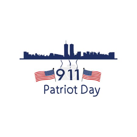 Illustration for Patriot Day is celebrated every year on september 11 vector - Royalty Free Image