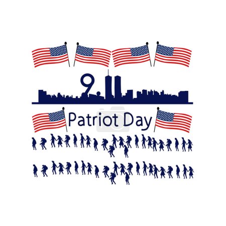 Ilustración de Día del Patriota se celebra cada año el 11 de septiembre vector - Imagen libre de derechos