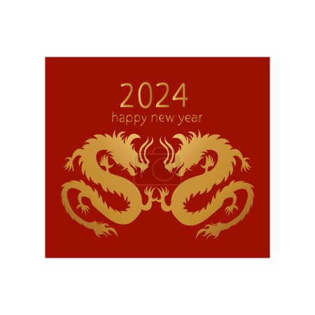 Ilustración de 2024 dragón año nuevo vector - Imagen libre de derechos