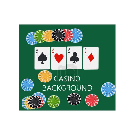 Photo for Casino background ace card poker chips - Royalty Free Image