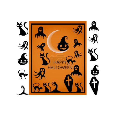 Photo for Halloween sticker Happy Halloween . set of Halloween Scary vector - Royalty Free Image