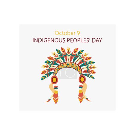 Photo for 9 October is INDIGENOUS PEOPLES DAY vector - Royalty Free Image