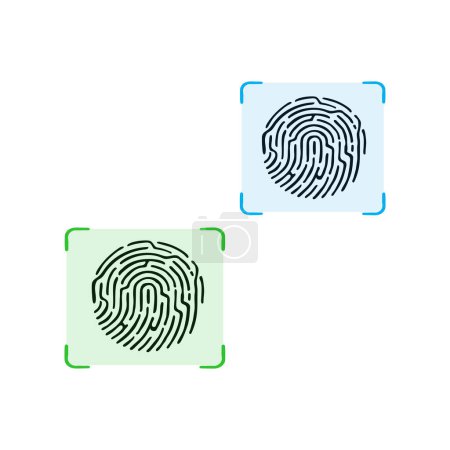 Photo for Finger Print Scan with Gradation Color Vector - Royalty Free Image