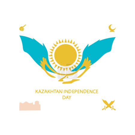 Illustration for KAZAKHTAN INDEPENDENCE DAY vector - Royalty Free Image
