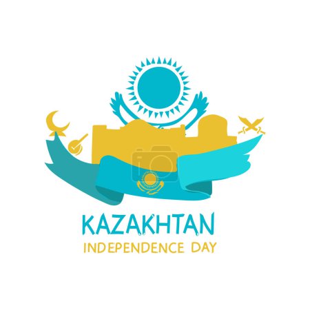 Illustration for KAZAKHTAN INDEPENDENCE DAY vector - Royalty Free Image