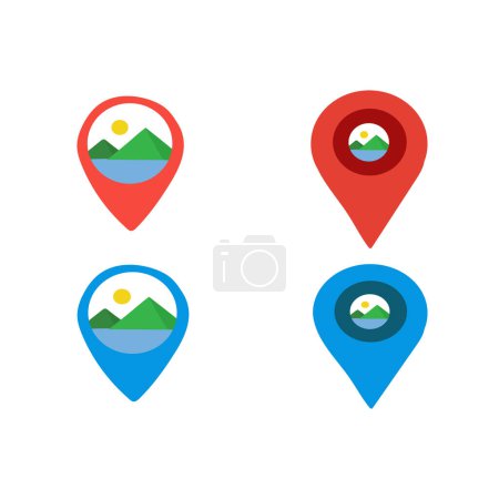 Illustration for Red location point map vector - Royalty Free Image