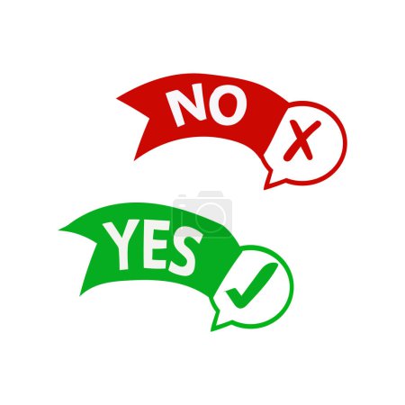 Photo for Free vector Yes No Or Agree Disagree Sign With Red Green vector illustration - Royalty Free Image